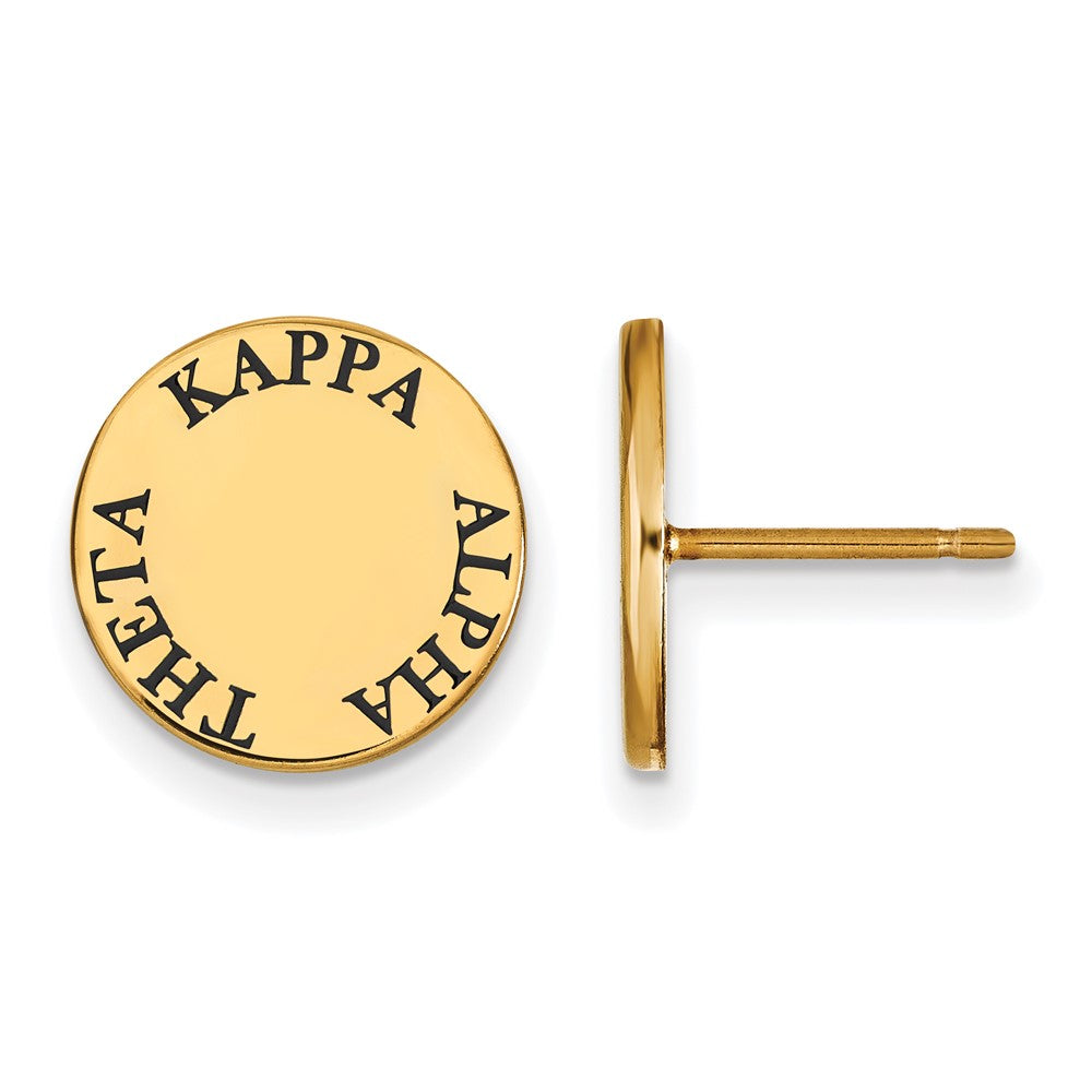 Sterling Silver Gold-plated LogoArt Kappa Alpha Theta Sorority Text Color Enamel Post Earrings