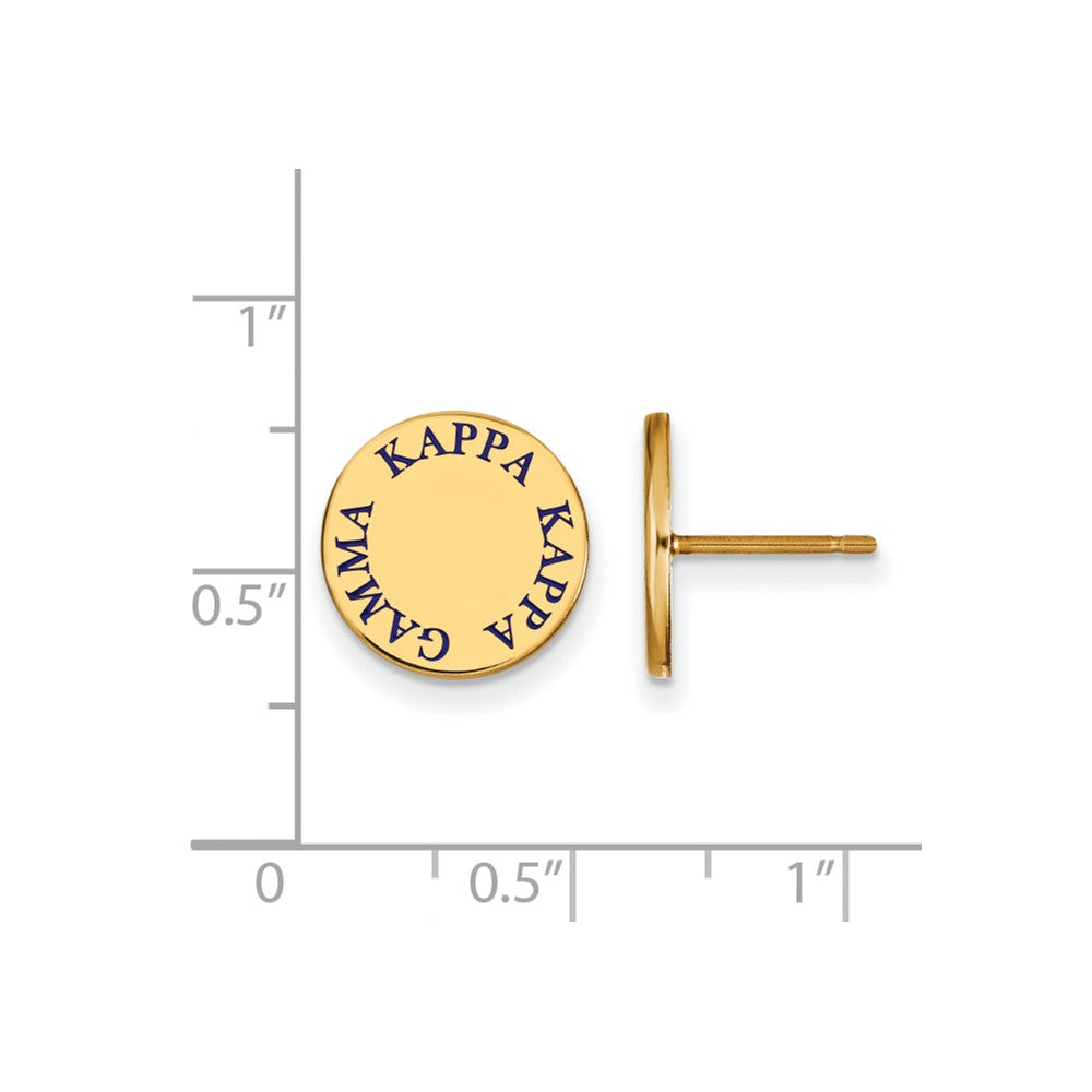 Sterling Silver Gold-plated LogoArt Kappa Kappa Gamma Sorority Text Color Enamel Post Earrings