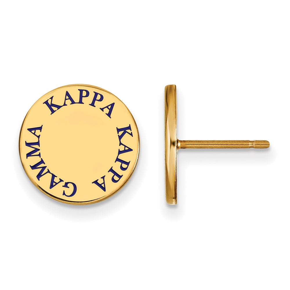Sterling Silver Gold-plated LogoArt Kappa Kappa Gamma Sorority Text Color Enamel Post Earrings