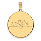 10k Gold LogoArt Longwood University Horse Extra Large Disc Pendant