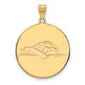 Sterling Silver Gold-plated LogoArt Longwood University Horse Extra Large Disc Pendant