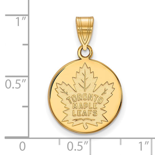 10k Gold NHL LogoArt Toronto Maple Leafs Medium Disc Pendant