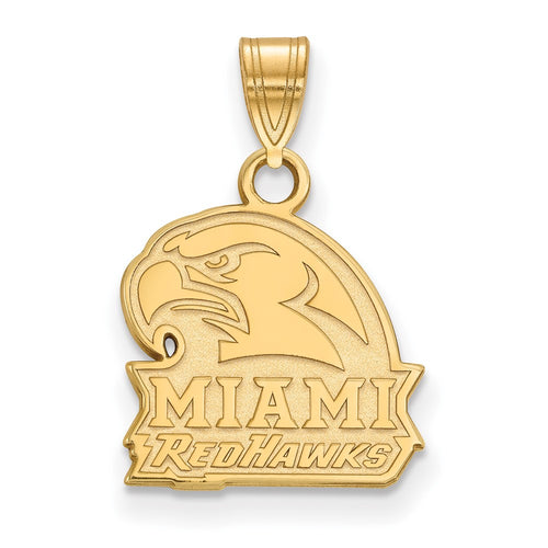 10k Gold LogoArt Miami University Ohio Redhawks Small Pendant