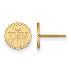 Sterling Silver Gold-plated NHL LogoArt Edmonton Oilers Extra Small Post Earrings