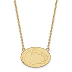Sterling Silver Gold-plated LogoArt Penn State University Lion Large Pendant 18 inch Necklace