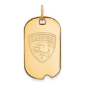 Sterling Silver Gold-plated NHL LogoArt Florida Panthers Small Dog Tag Pendant
