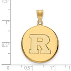 10k Gold LogoArt Rutgers University Letter R Large Disc Pendant