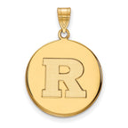 10k Gold LogoArt Rutgers University Letter R Large Disc Pendant