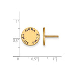 Sterling Silver Gold-plated LogoArt Sigma Sigma Sigma Sorority Text Color Enamel Post Earrings