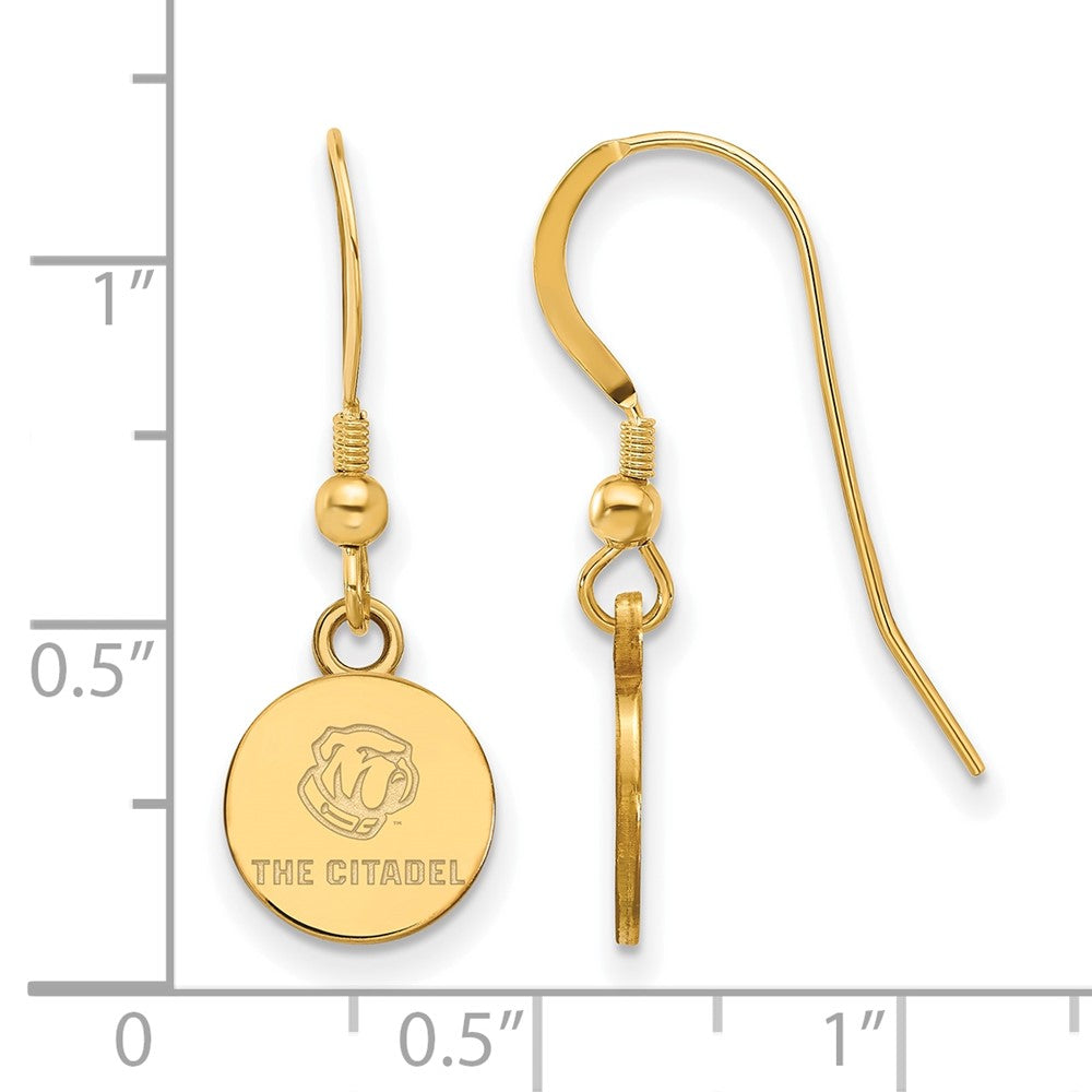 Sterling Silver w/GP LogoArt The Citadel XS Dangle Earrings