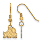 Sterling Silver Gold-plated LogoArt Texas Christian University Horned Frog Extra Small Dangle Wire Earrings
