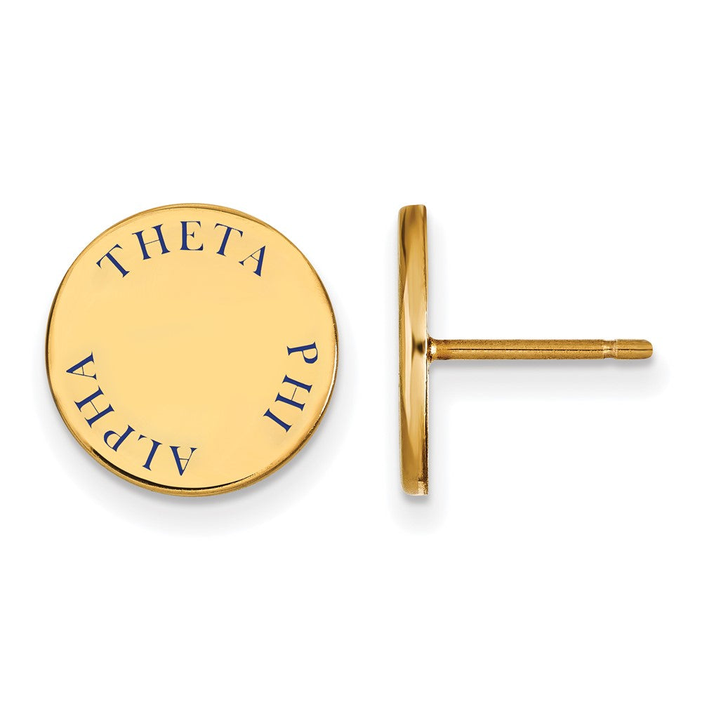 Sterling Silver Gold-plated LogoArt Theta Phi Alpha Sorority Text Color Enamel Post Earrings