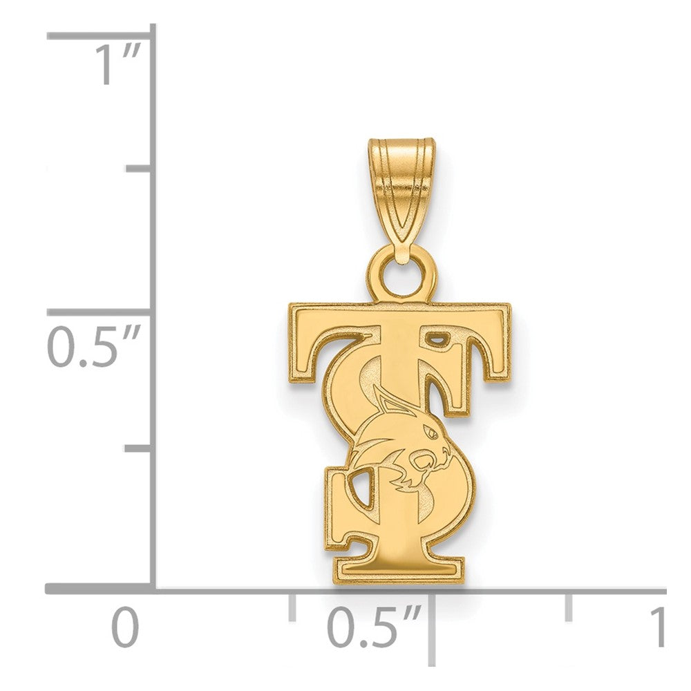 Sterling Silver Gold-plated LogoArt Texas State University T-S Small Pendant