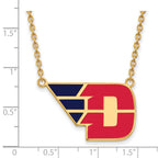 Sterling Silver Gold-plated LogoArt University of Dayton Large Enameled Pendant 18 inch Necklace