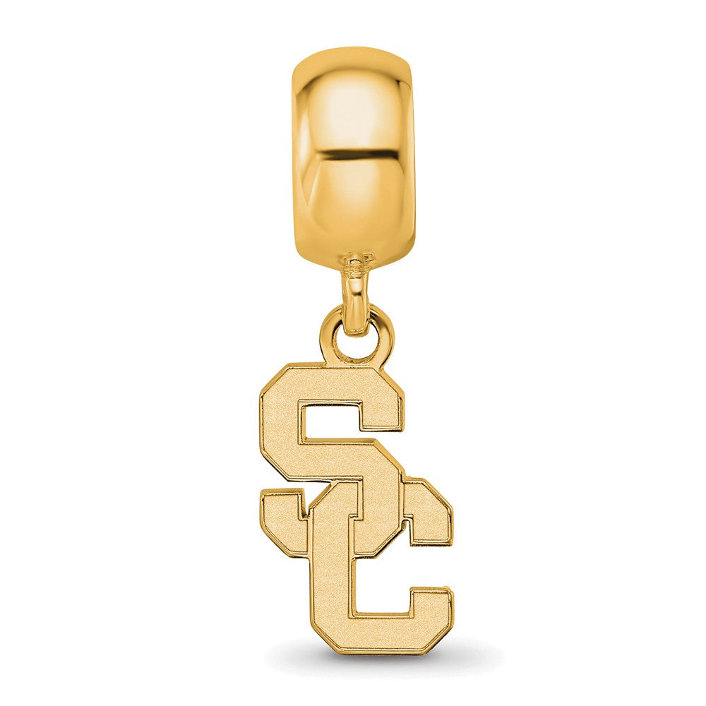 Sterling Silver Gold-plated LogoArt University of Southern California S-C Small Dangle Bead Charm