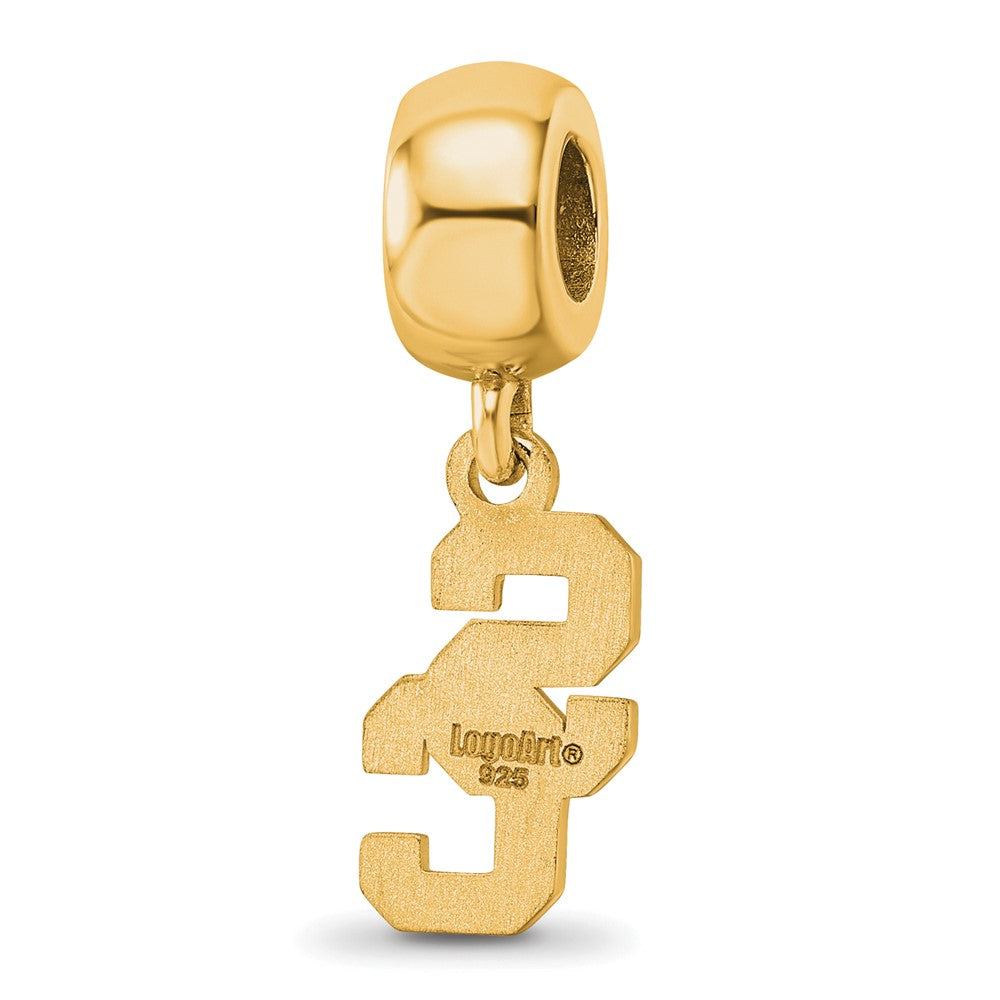 Sterling Silver Gold-plated LogoArt University of Southern California S-C Small Dangle Bead Charm