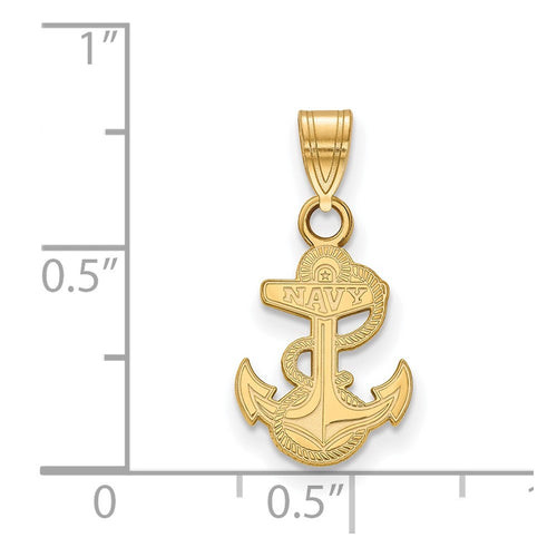 10k Gold LogoArt US Naval Academy Anchor Small Pendant