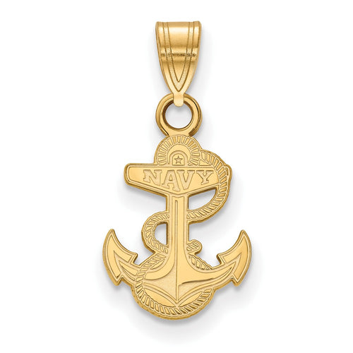 10k Gold LogoArt US Naval Academy Anchor Small Pendant