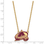 Sterling Silver Gold-plated NHL LogoArt Colorado Avalanche Letter A Large Enameled Pendant 18 inch Necklace