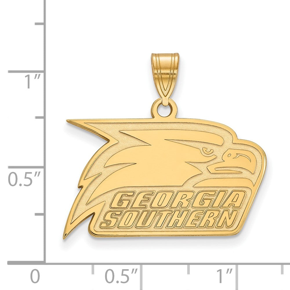 Sterling Silver Gold-plated LogoArt Georgia Southern University Eagle Medium Pendant