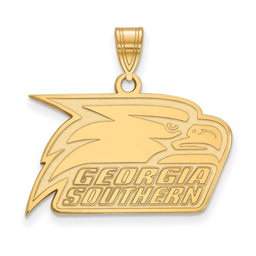 10k Gold LogoArt Georgia Southern University Eagle Medium Pendant
