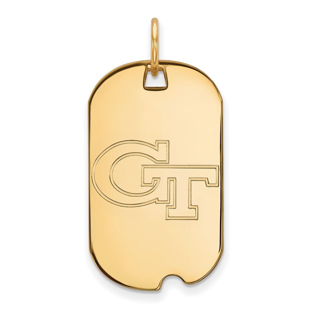 10k Gold LogoArt Georgia Institute of Technology G-T Small Dog Tag Pendant