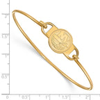 Sterling Silver Gold-plated NHL LogoArt New York Islanders Small Center 7 inch Wire Bangle