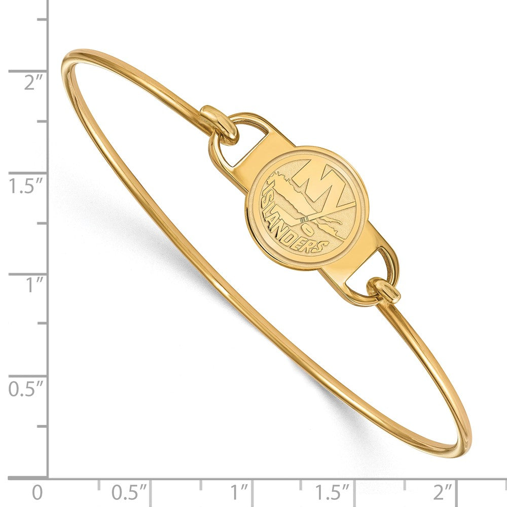 Sterling Silver Gold-plated NHL LogoArt New York Islanders Small Center 7 inch Wire Bangle
