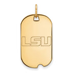 10k Gold LogoArt Louisiana State University L-S-U Small Dog Tag Pendant