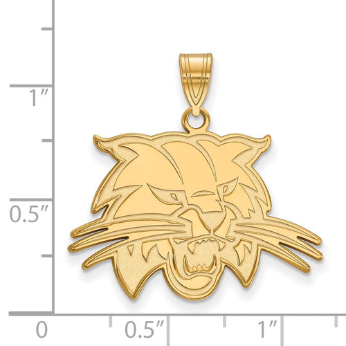 10k Gold LogoArt Ohio University Bobcat Large Pendant