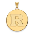 10k Gold LogoArt Rutgers University Letter R Extra Large Disc Pendant