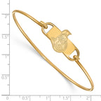 Sterling Silver Gold-plated NHL LogoArt Ottawa Senators Small Center 7 inch Wire Bangle