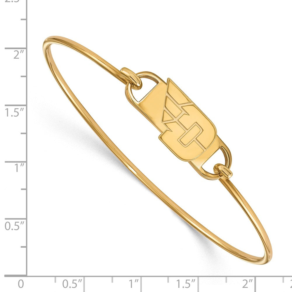 Sterling Silver Gold-plated LogoArt University of Dayton Small Center 7 inch Wire Bangle