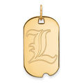 Sterling Silver Gold-plated LogoArt University of Louisville Letter L Small Dog Tag Pendant