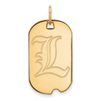 10k Gold LogoArt University of Louisville Letter L Small Dog Tag Pendant
