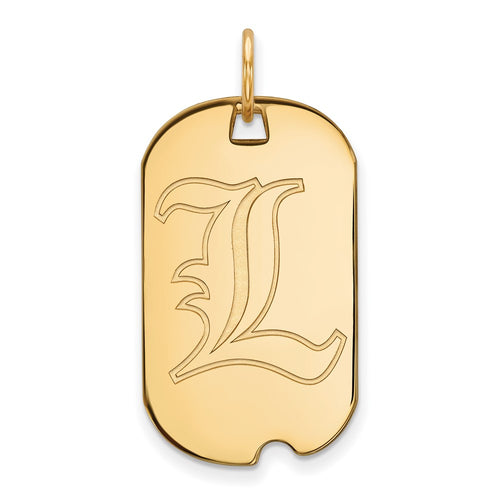 10k Gold LogoArt University of Louisville Letter L Small Dog Tag Pendant