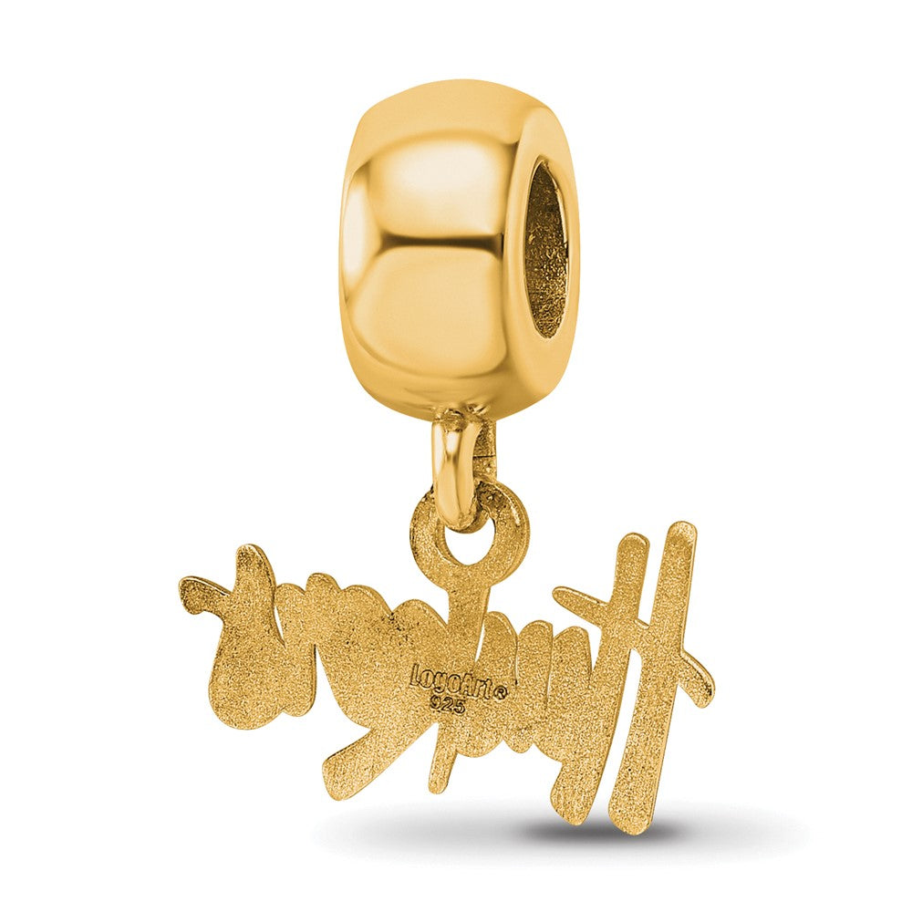 Sterling Silver Gold-plated LogoArt University of Nebraska Huskers Extra Small Dangle Bead Charm