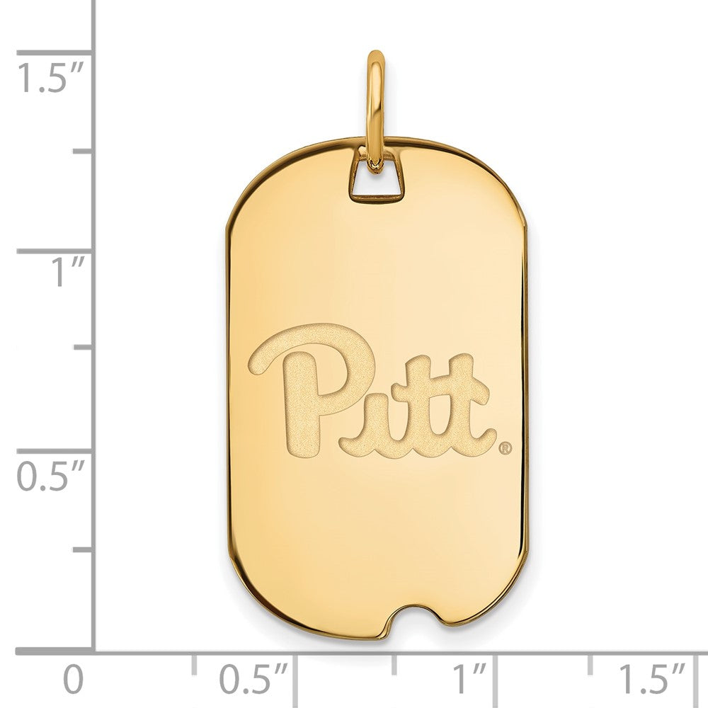 14k Gold LogoArt University of Pittsburgh Small Dog Tag Pendant