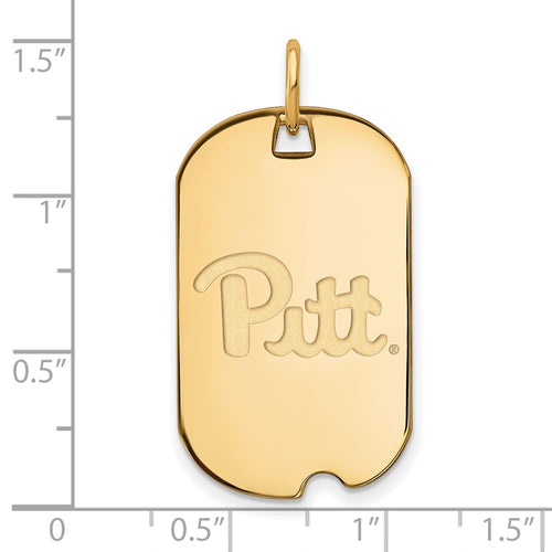 10k Gold LogoArt University of Pittsburgh Small Dog Tag Pendant