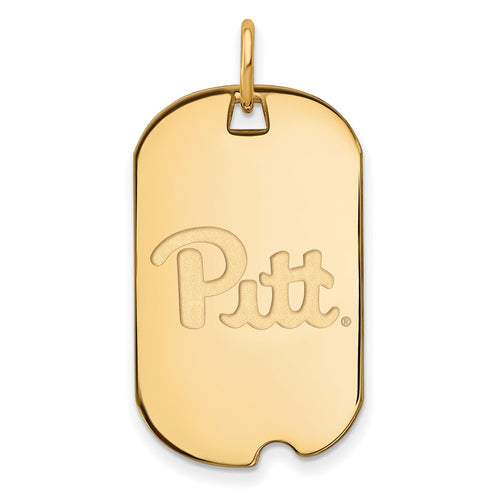 10k Gold LogoArt University of Pittsburgh Small Dog Tag Pendant