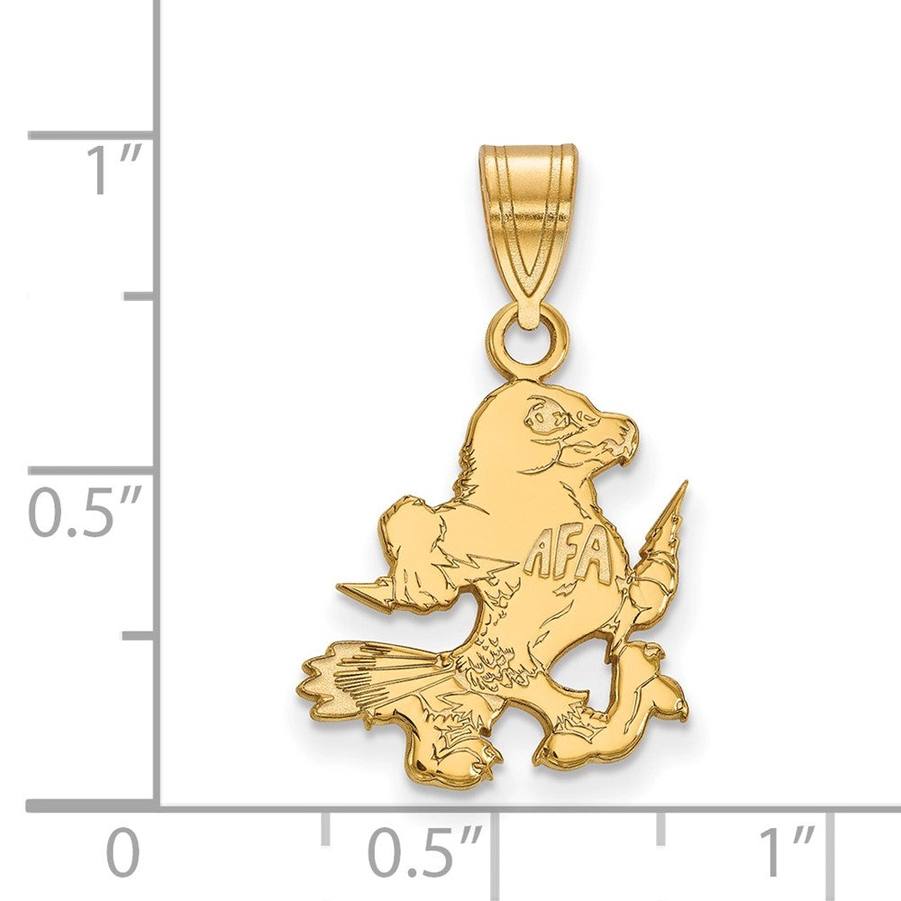 Sterling Silver Gold-plated LogoArt United States Air Force Academy Falcon Medium Pendant