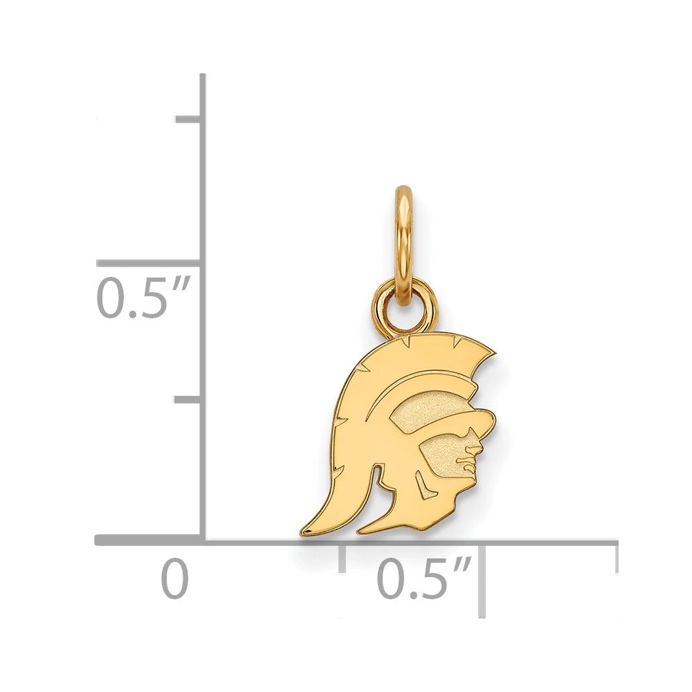 Sterling Silver Gold-plated University of Southern California Trojan Extra Small Pendant
