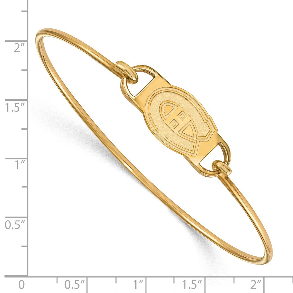 Sterling Silver Gold-plated NHL LogoArt Montreal Canadiens Small Center 7 inch Wire Bangle