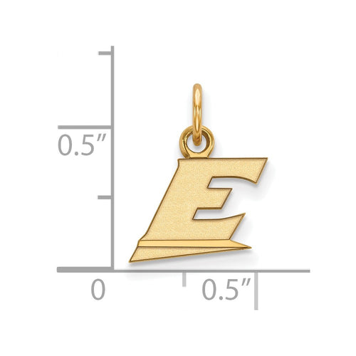 10k Gold LogoArt Eastern Kentucky University Letter E Extra Small Pendant