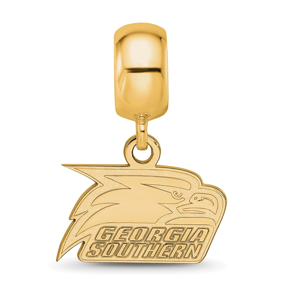 Sterling Silver Gold-plated LogoArt Georgia Southern University Eagle Extra Small Dangle Bead Charm