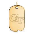 Sterling Silver Gold-plated LogoArt Georgia Institute of Technology G-T Large Dog Tag Pendant