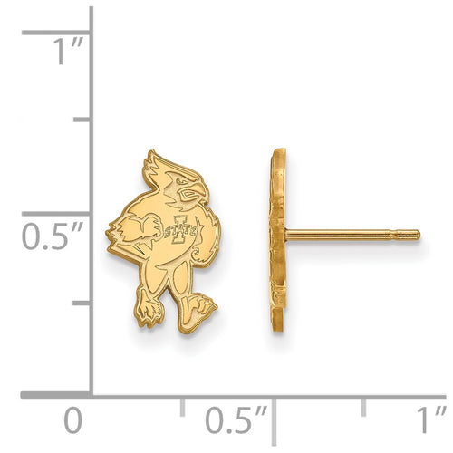 10k Gold LogoArt Iowa State University Cardinal Small Post Earrings