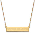Sterling Silver Gold-plated NHL LogoArt New York Islanders Small Bar 18 inch Necklace