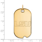 10k Gold LogoArt Louisiana State University L-S-U Large Dog Tag Pendant