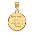 14k Gold LogoArt Marquette University M-U Medium Disc Pendant